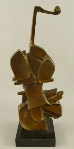 Casa Padrino Bronze Deko Skulptur Geige Bronze / Schwarz H. 41 cm - Abstrakte Schreibtisch Dekoration