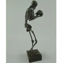 Casa Padrino Bronze Deko Skulptur Skelett H. 31 cm - Deko Accessoires