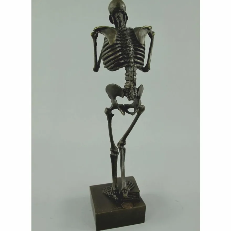 Casa Padrino Bronze Deko Skulptur Skelett H. 31 cm - Deko Accessoires