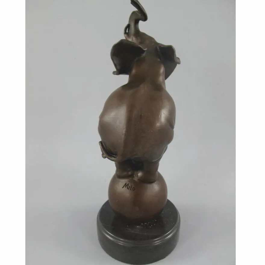 Casa Padrino Bronze Deko Skulptur Elefant Bronze / Schwarz H. 33 cm - Deko Figur