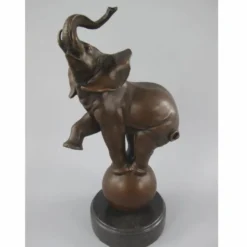 Casa Padrino Bronze Deko Skulptur Elefant Bronze / Schwarz H. 33 cm - Deko Figur