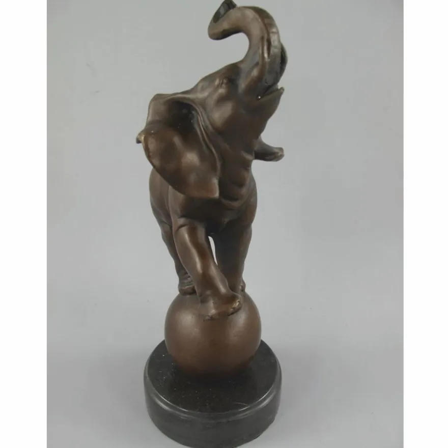 Casa Padrino Bronze Deko Skulptur Elefant Bronze / Schwarz H. 33 cm - Deko Figur