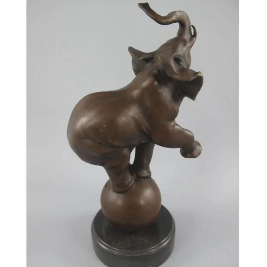 Casa Padrino Bronze Deko Skulptur Elefant Bronze / Schwarz H. 33 cm - Deko Figur