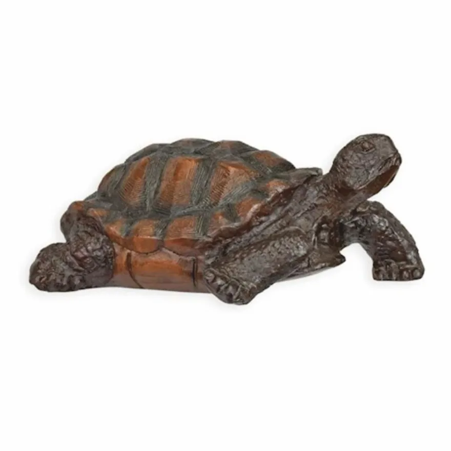 Casa Padrino Bronze Deko Skulptur Schildkröte 28,5 cm - Deko Figur