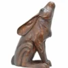 Casa Padrino Bronze Deko Skulptur Hase Braun H. 42 cm - Bronze Garten Figur