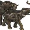 Casa Padrino Bronzefigur / Skulptur Elefanten Paar Bronze 26 x 9 x H. 13 cm - Luxus Dekofiguren