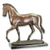 Casa Padrino Bronze Skulptur Trabendes Pferd Bronzefarben / Schwarz 20 x 33 x H. 55 cm - Bronzefigur mit Marmorsockel - Luxus Deko