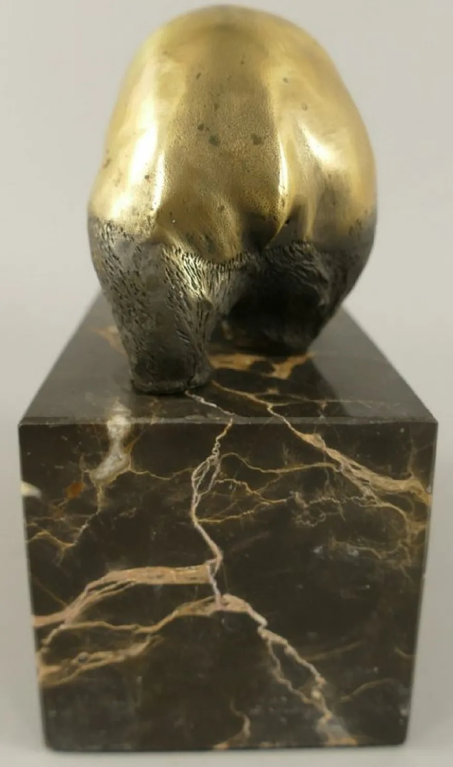 Casa Padrino Bronze Skulptur Panda Bär Gold / Schwarz 13 x 7 x H. 15 cm - Bronzefigur - Dekofigur - Schreibtisch Deko Accessoires