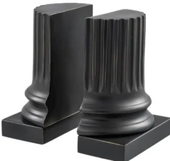 Casa Padrino Buchstützen 2er Set 15 x 7,5 x H. 18,5 cm - Luxus Wohnzimmer Deko - Bücherstützen