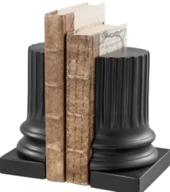 Casa Padrino Buchstützen 2er Set 15 x 7,5 x H. 18,5 cm - Luxus Wohnzimmer Deko - Bücherstützen