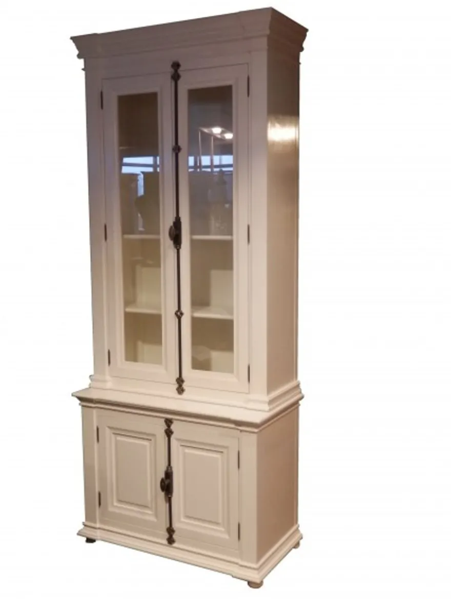 Casa Padrino Buffetschrank im Shabby Chic Landhaus Stil, Weiß Antik-Look, 100 x 45 x 245 cm