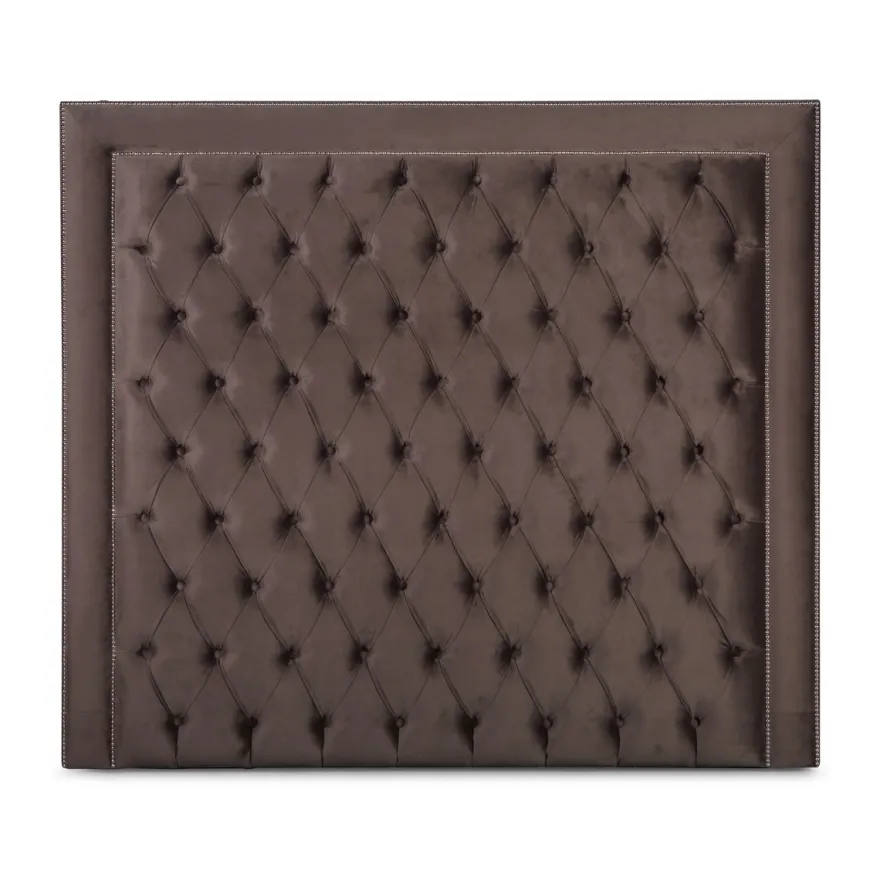 Casa Padrino Chesterfield Bett-Kopfteil Braun 200 x H. 140 cm - Chesterfield Hotel & Schlafzimmer Möbel