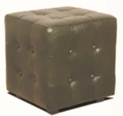 Casa Padrino Chesterfield Echtleder Hocker 40 x 40 x H. 42 cm - Luxus Möbel