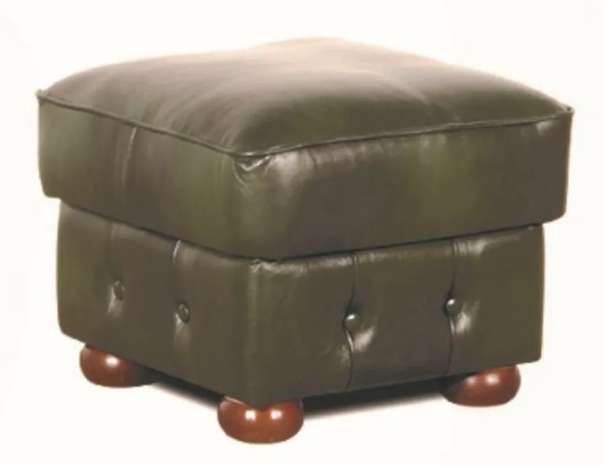 Casa Padrino Chesterfield Echtleder Hocker Dunkelgrün 50 x 50 x H. 54 cm - Wohnzimmermöbel