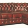 Casa Padrino Chesterfield Echtleder Ecksofa Weinrot 260 x 160 x H. 78 cm - Luxus Wohnzimmermöbel