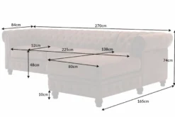 Casa Padrino Chesterfield Ecksofa Rechts Antik Braun - Microfaser Wohnzimmer Sofa - Chesterfield Wohnzimmer Möbel