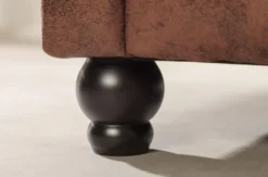 Casa Padrino Chesterfield Ecksofa Rechts Antik Braun - Microfaser Wohnzimmer Sofa - Chesterfield Wohnzimmer Möbel