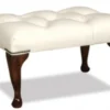 Casa Padrino Chesterfield Echtleder Hocker 60 x 40 x H. 45 cm - Luxus Möbel