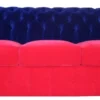 Casa Padrino Chesterfield 3er Sofa in Blau-Rot 200 x 90 x H. 78 cm - Luxus Qualität