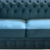 Casa Padrino Chesterfield 2er Sofa in Blau 160 x 90 x H. 78 cm - Luxus Chesterfield Sofa