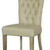 Casa Padrino Chesterfield Esszimmerstuhl in Creme 51 x 66 x H. 100 cm - Luxus Esszimmer Möbel