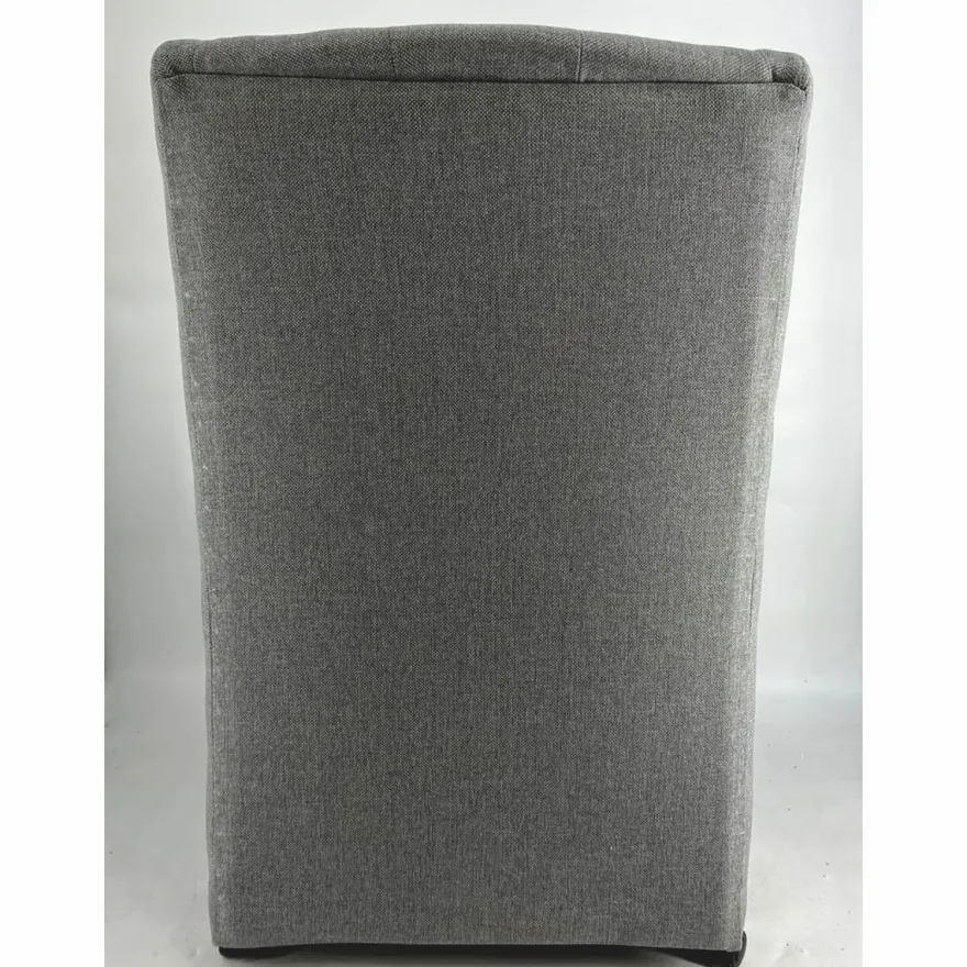 Casa Padrino Chesterfield Esszimmerstuhl / Bürostuhl mit Armlehnen und Rollen Grau