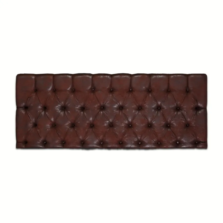 Casa Padrino Chesterfield Leder Bett-Kopfteil Rotbraun 200 x H. 140 cm - Chesterfield Echtleder Hotel & Schlafzimmer Möbel