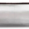 Casa Padrino Chesterfield Leder Sofa Silber / Braun 240 x 82 x H. 91 cm - Echtleder Wohnzimmer Sofa - Flugzeug Möbel - Flieger Möbel - Chesterfield Möbel - Wohnzimmer Möbel - Echtleder Möbel