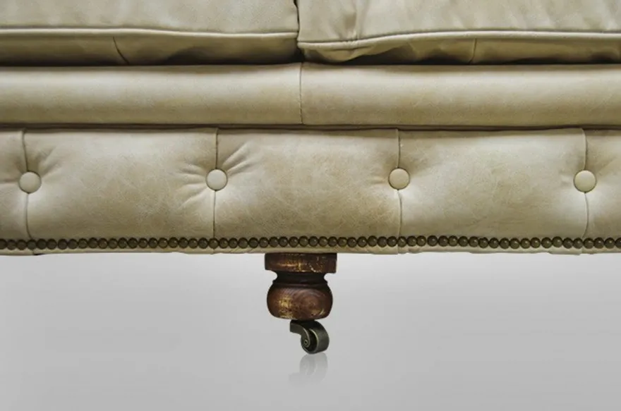 Casa Padrino Chesterfield Luxus Echt Leder Sofa 2,5-Sitzer im Vintage Leder Design, Farbe Galata Sawia, Breite 220 cm
