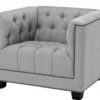 Casa Padrino Chesterfield Luxus Sessel Kubus im Fischgrätmuster Grau 94 x 85 x 73 cm
