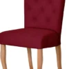 Casa Padrino Chesterfield Neo Barock Esszimmer Stuhl Bordeauxrot / Naturfarben - Chesterfield Neo Barock Küchen Stuhl - Esszimmer Möbel - Chesterfield Möbel - Neo Barock Möbel