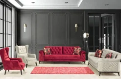 Casa Padrino Chesterfield Schlafsofa Grau / Schwarz 230 x 90 x H. 80 cm - Modernes Wohnzimmer Sofa - Chesterfield Wohnzimmer Möbel