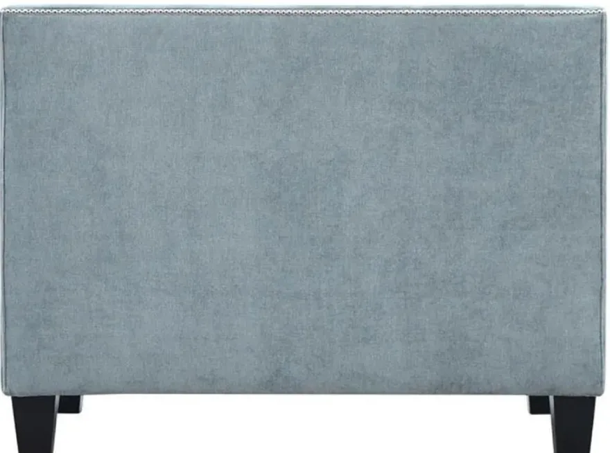 Casa Padrino Chesterfield Sessel Hellblau / Schwarz 100 x 84 x H. 83 cm - Moderner Wohnzimmer Sessel - Chesterfield Wohnzimmer Möbel