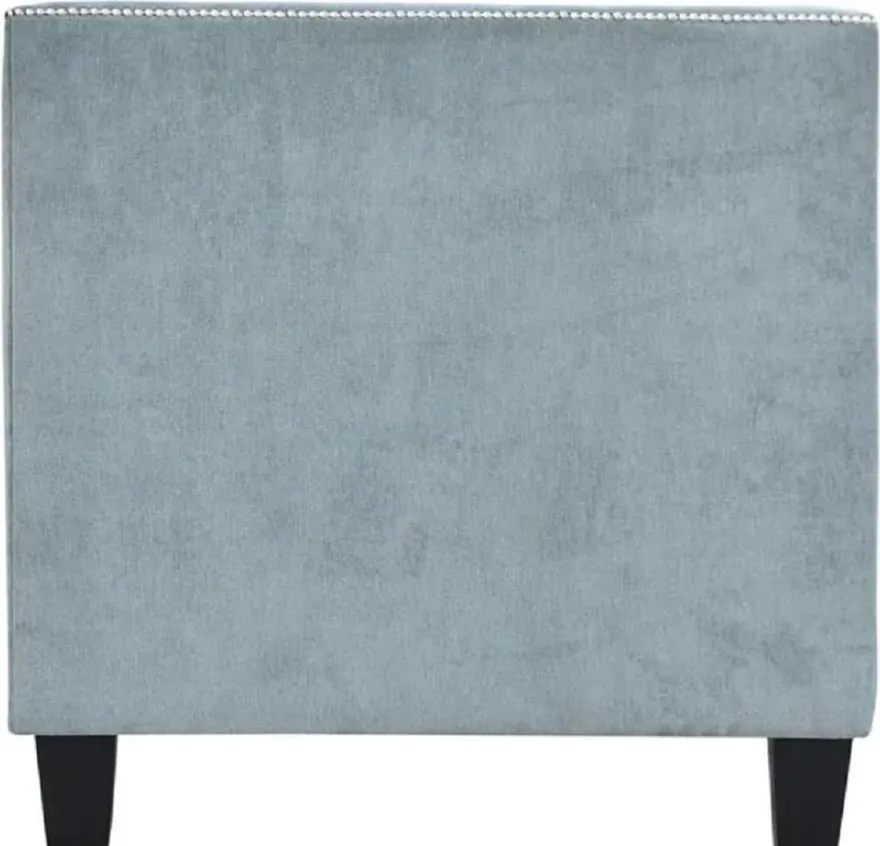 Casa Padrino Chesterfield Sessel Hellblau / Schwarz 100 x 84 x H. 83 cm - Moderner Wohnzimmer Sessel - Chesterfield Wohnzimmer Möbel