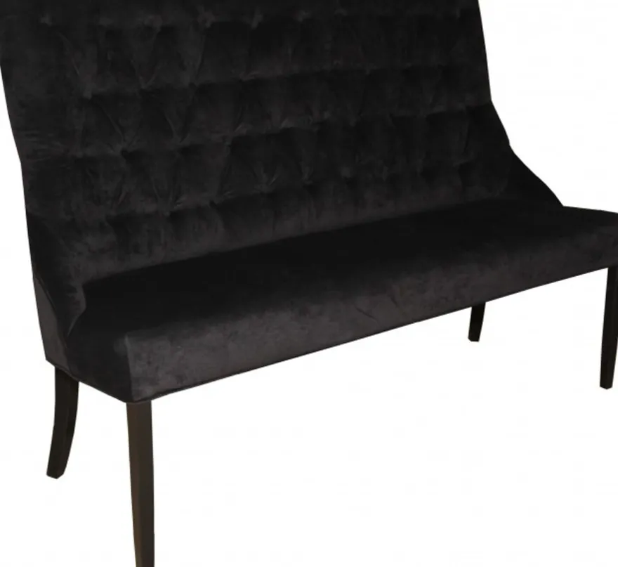 Casa Padrino Chesterfield Sitzbank Sofa Schwarz Esszimmer Bank B 155 cm, H 108 cm, T 70 cm