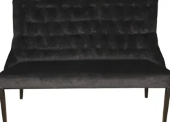 Casa Padrino Chesterfield Sitzbank Sofa Schwarz Esszimmer Bank B 155 cm, H 108 cm, T 70 cm