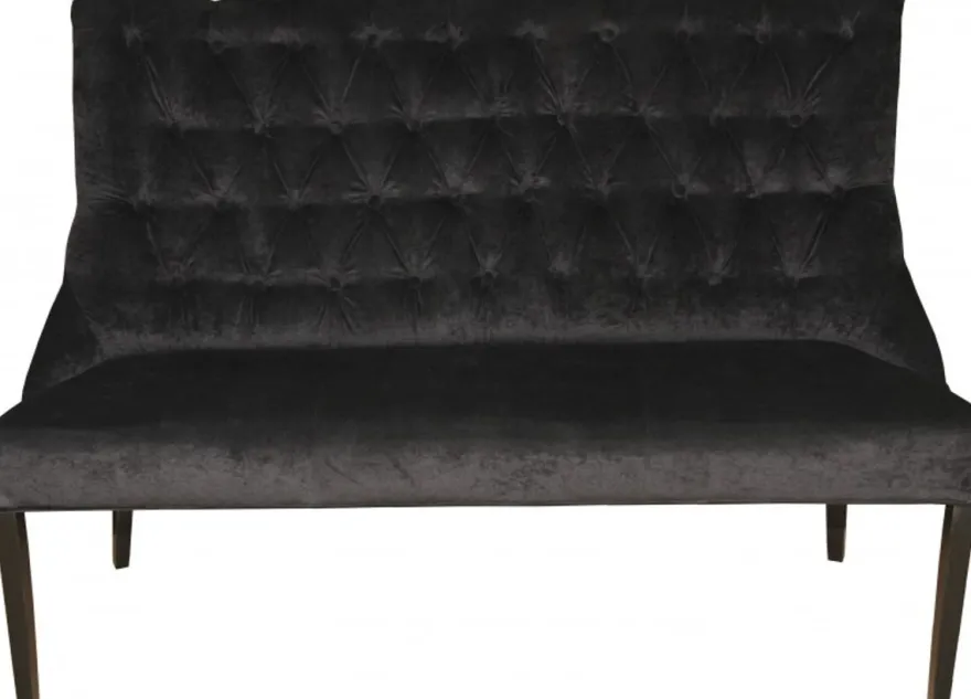 Casa Padrino Chesterfield Sitzbank Sofa Schwarz Esszimmer Bank B 155 cm, H 108 cm, T 70 cm