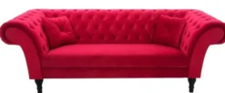 Casa Padrino Chesterfield Sofa in Rot 225 x 90 x H. 79 cm - Designer Chesterfield Sofa