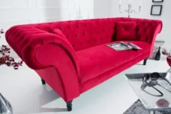 Casa Padrino Chesterfield Sofa in Rot 225 x 90 x H. 79 cm - Designer Chesterfield Sofa