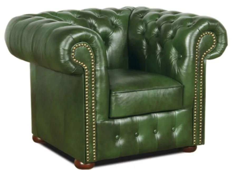Casa Padrino Chesterfield Wohnzimmer 3er Set Grün - Luxus Echtleder Möbel