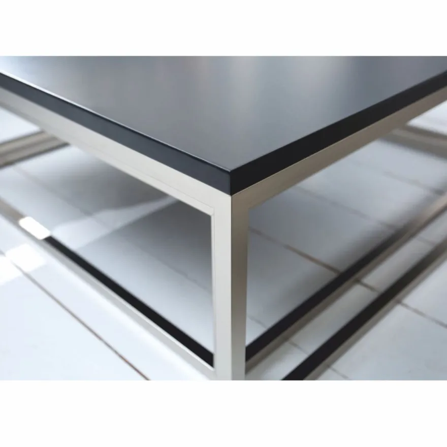 Casa Padrino Couchtisch 2er Set Schwarz / Silber - Wohnzimmer Möbel