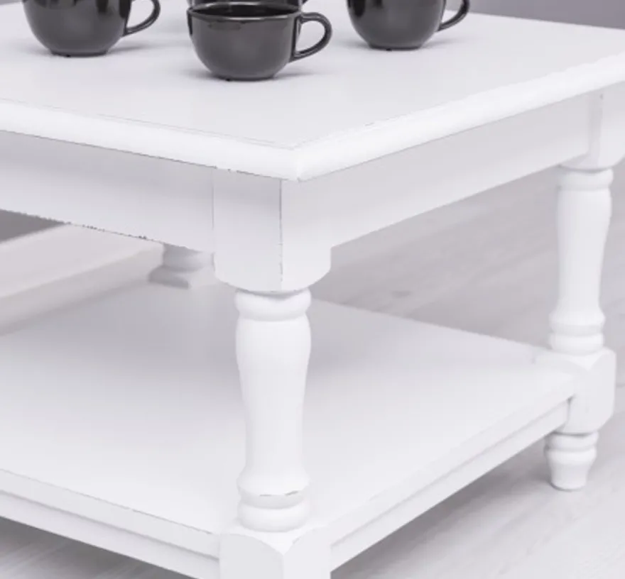 Casa Padrino Couchtisch im Landhausstil, 65 x 65 x 45 cm