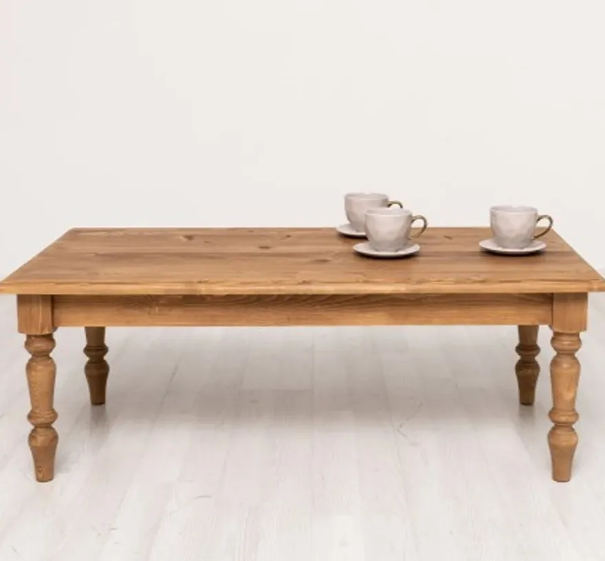 Casa Padrino Couchtisch im Landhausstil mit Eichenholzplatte, 90 x 65 x 45 cm