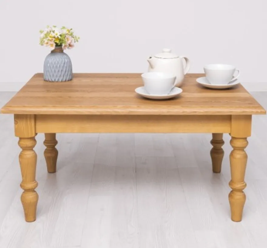 Casa Padrino Couchtisch im Landhausstil mit Eichenholzplatte, 90 x 65 x 45 cm