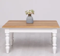 Casa Padrino Couchtisch im Landhausstil mit Eichenholzplatte, 90 x 65 x 45 cm