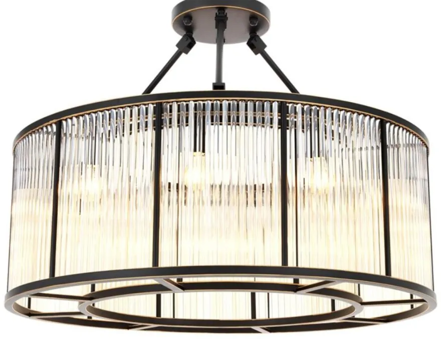 Casa Padrino Deckenleuchte Bronze Ø 80 x H. 61 cm - Luxus Qualität