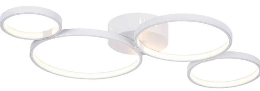 Casa Padrino Decken- und Wandleuchte Weiß 74 x 44 x H. 7 cm - Moderne LED Leuchte