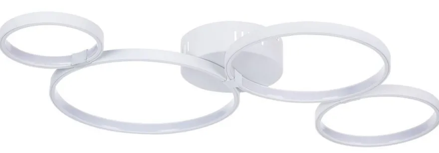 Casa Padrino Decken- und Wandleuchte Weiß 74 x 44 x H. 7 cm - Moderne LED Leuchte