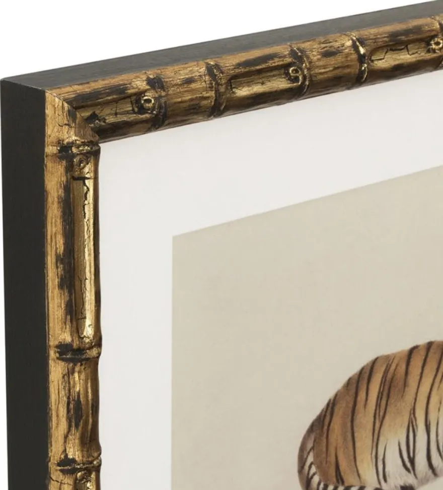 Casa Padrino Deko Bilder Set Löwen Tiger Jaguare Antik Gold 54 x H. 44 cm - Luxus Wanddekoration