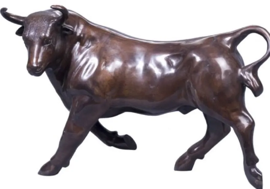 Casa Padrino Deko Bronzefigur Stier Bronze 56 x 22 x H. 40 cm - Luxus Skulptur